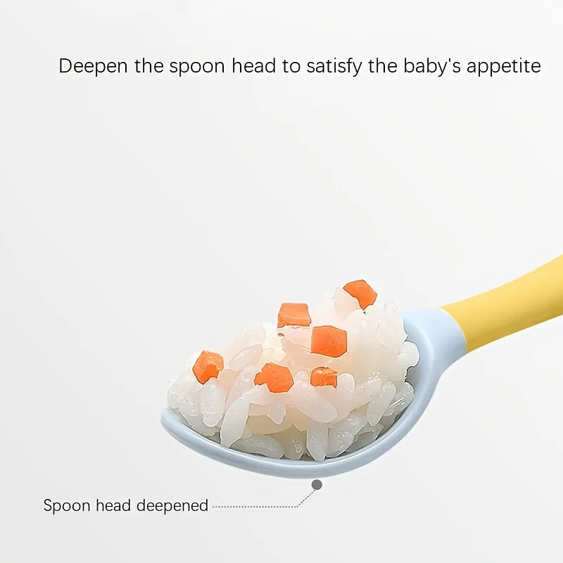 Bendable Baby Fork & Spoon Set – Soft Silicone Training Utensils | Adjustable Angle Toddler Feeding Tableware