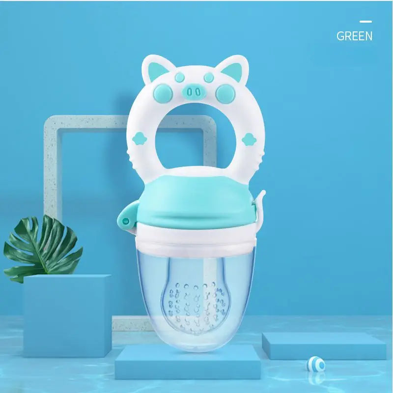 Baby Food Feeding Spoon & Juice Extractor – Silicone Pacifier Cup, Teether & Fruit Feeder for Babies (0–2Y)