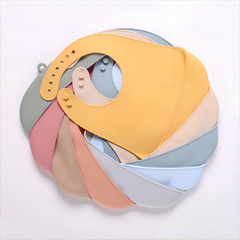 Food-Grade Silicone Baby Bibs – Waterproof, Easy-to-Clean Feeding & Drool Towels | BPA-Free, Adjustable Soft Bibs for Infants & Toddlers