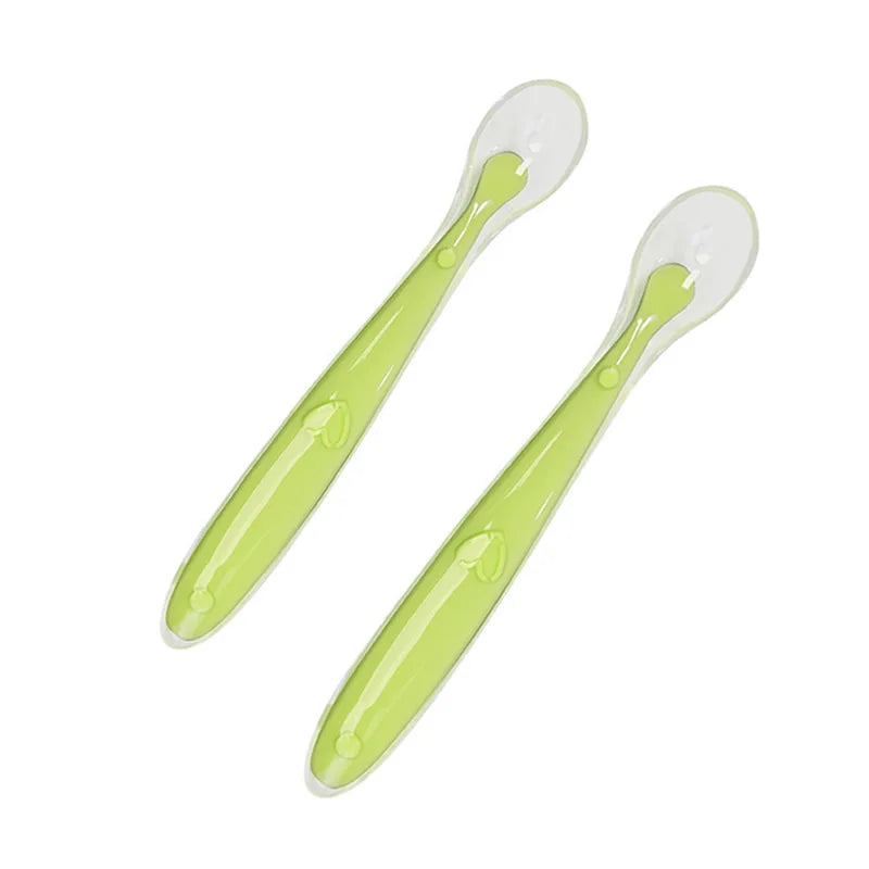 2PCS Baby Silicone Spoon Set – Soft Training Feeding Spoons with Star Design | BPA-Free Infant Learning Tableware