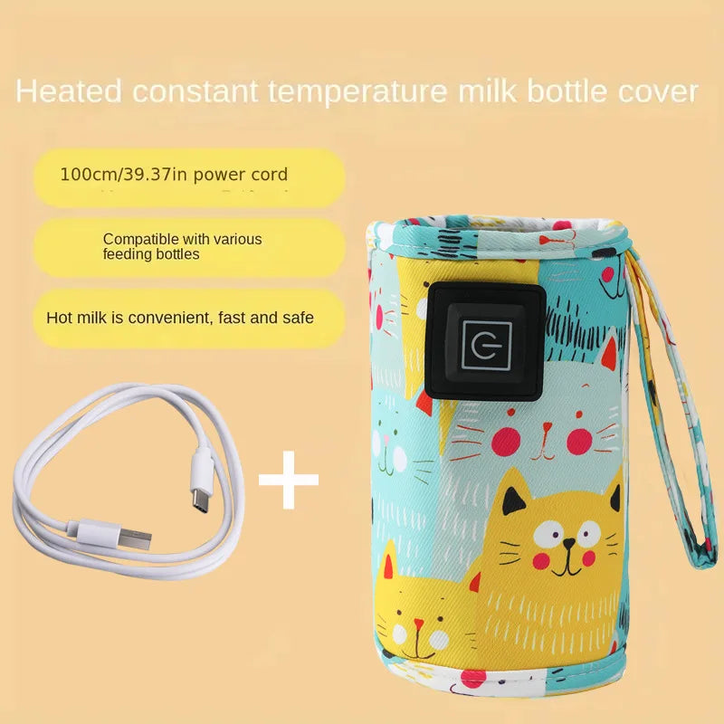 USB Baby Bottle Warmer – Portable Milk & Water Heater with Insulated Travel Bag for Stroller & Outdoor Use