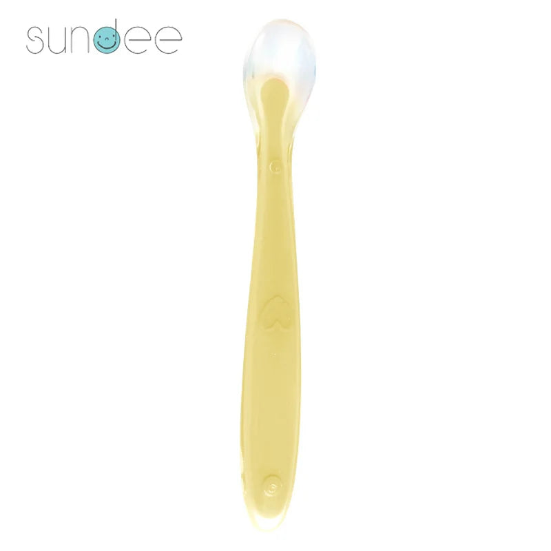 10 Pcs Baby Feeding Spoons – Soft Silicone Training Spoons for Infants & Toddlers | Temperature Sensing, BPA-Free, Safe & Gentle Flatware