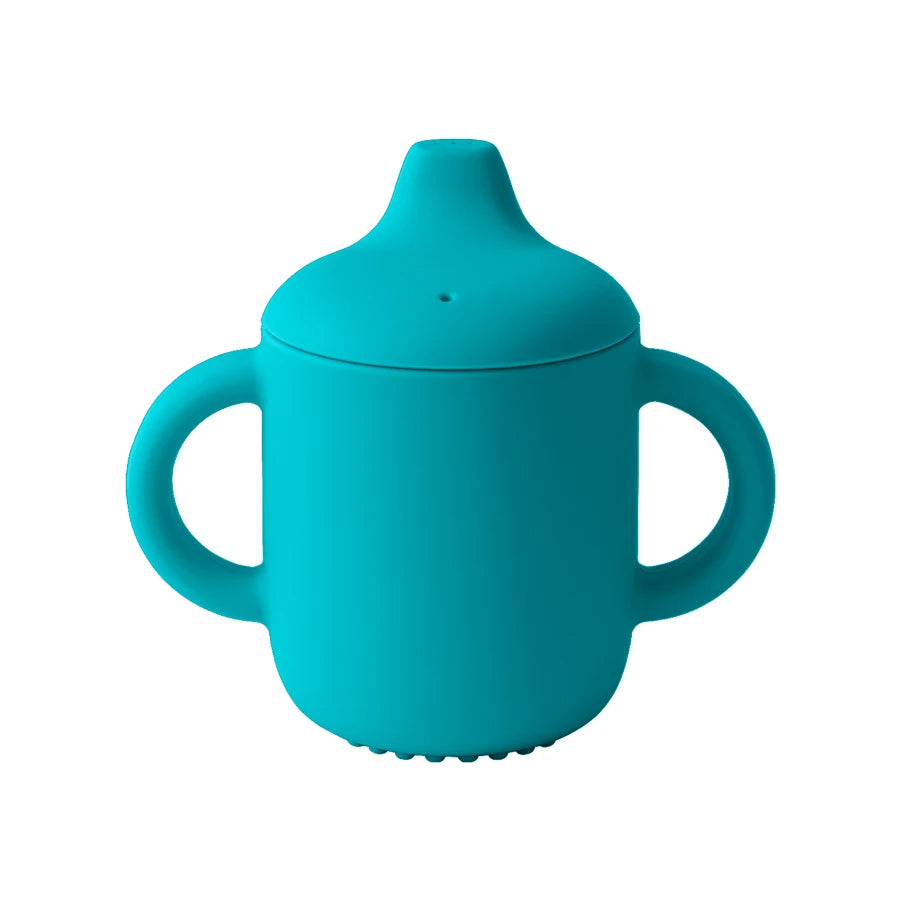 Silicone Baby Training Cup with Handles – 180ml Portable Drinking Cup for Infants & Toddlers | Baby Feeding Water Cup