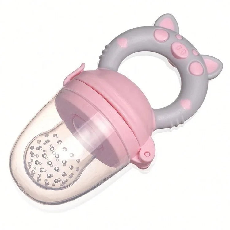 Baby Food Feeding Spoon & Juice Extractor – Silicone Pacifier Cup, Teether & Fruit Feeder for Babies (0–2Y)