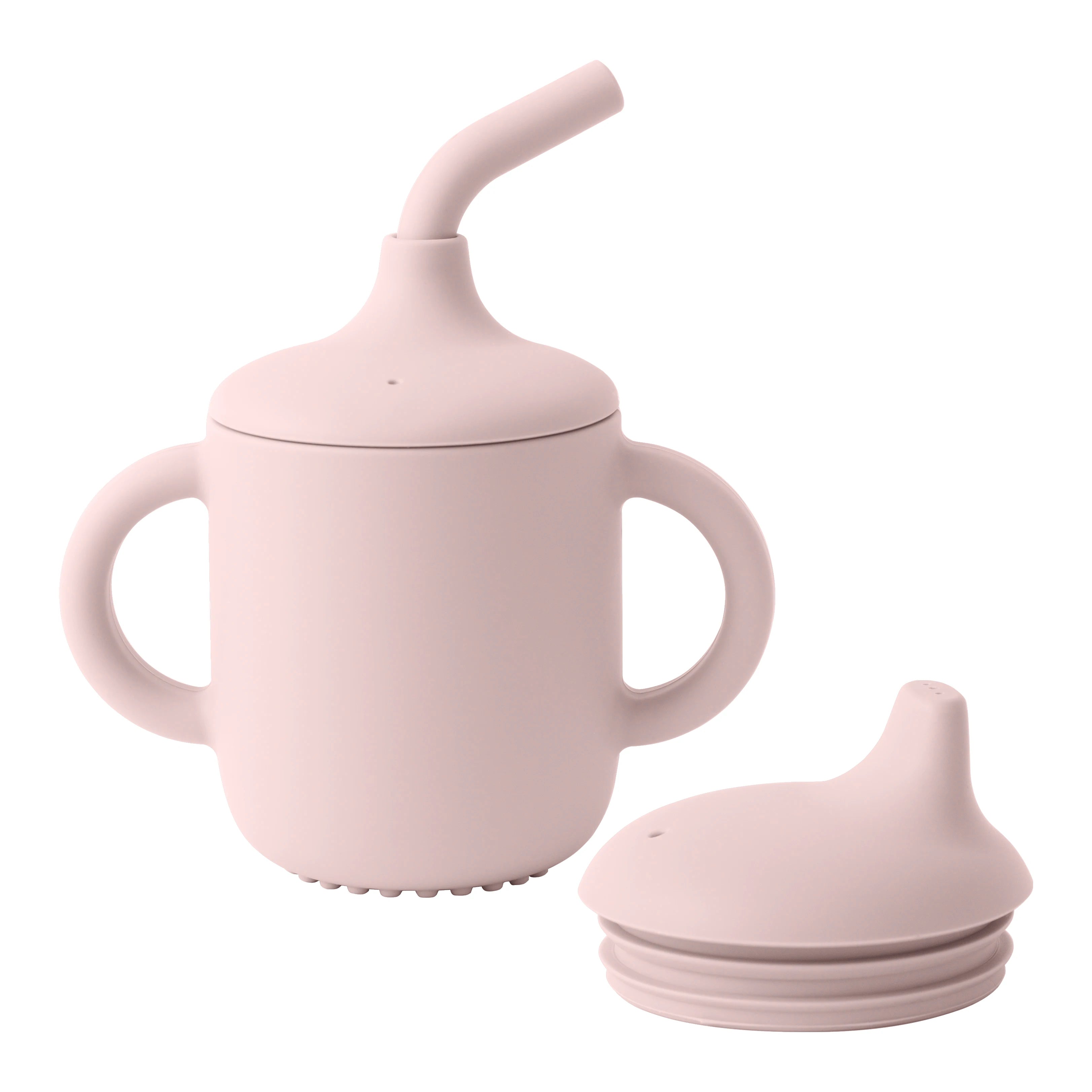 1PCS Baby Silicone Straw Cup with Two Lids – BPA-Free Snack & Drink Cup | Portable Leakproof Feeding Cup for Kids & Toddlers