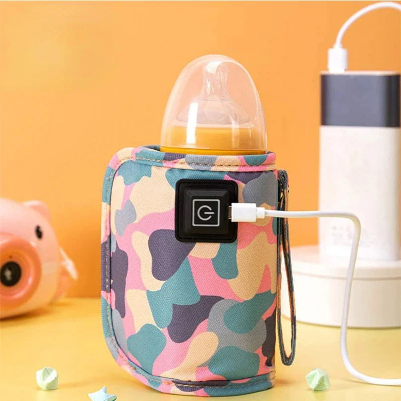 USB Baby Bottle Warmer – Portable Milk & Water Heater with Insulated Travel Bag for Stroller & Outdoor Use