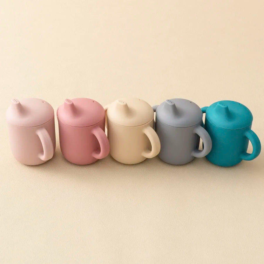Silicone Baby Training Cup with Handles – 180ml Portable Drinking Cup for Infants & Toddlers | Baby Feeding Water Cup