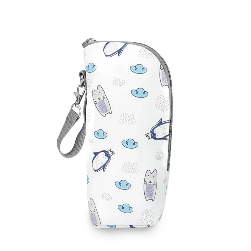 Baby Bottle Warmer Bag – Waterproof Insulated Feeding Bottle Holder with Stroller Hook | Portable Milk & Drink Storage Pouch (0–36M)