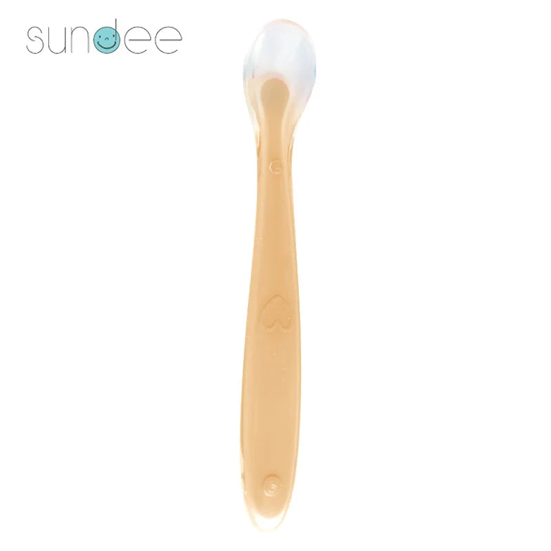 10 Pcs Baby Feeding Spoons – Soft Silicone Training Spoons for Infants & Toddlers | Temperature Sensing, BPA-Free, Safe & Gentle Flatware
