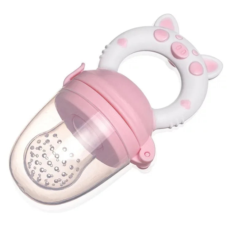Baby Food Feeding Spoon & Juice Extractor – Silicone Pacifier Cup, Teether & Fruit Feeder for Babies (0–2Y)