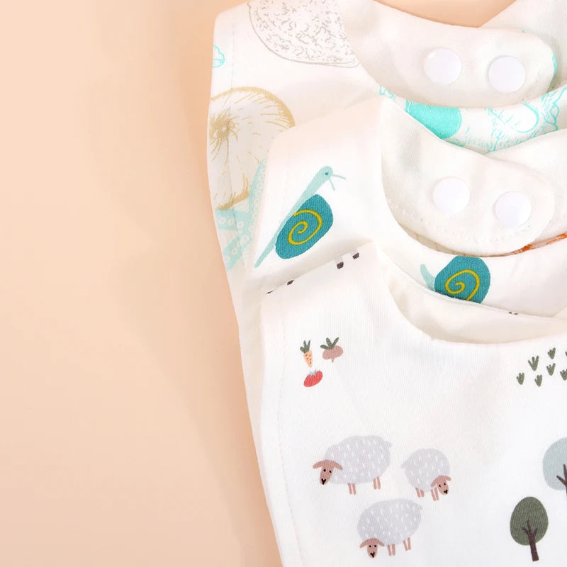 3PCS U-Shape Baby Bibs – 360° Rotating Muslin Bandana Bibs for Boys & Girls | Soft Newborn Saliva Towels & Burp Cloths for Infants & Toddlers