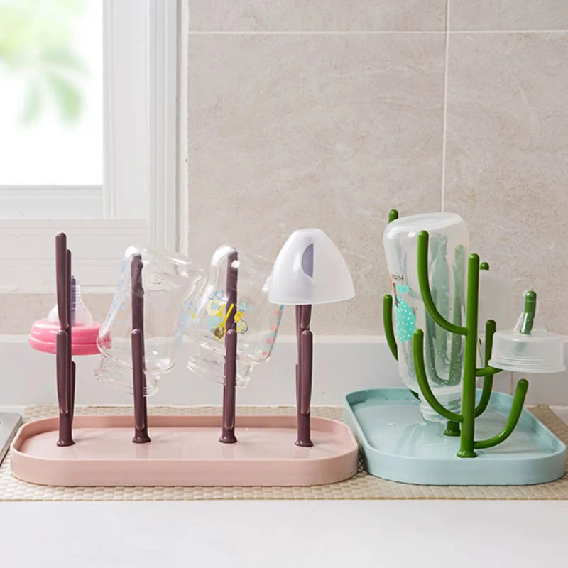 Baby Tree-Shaped Milk Bottle Drain Rack – Dust-Proof Bottle & Cup Holder | Cute Drying Rack for Baby Bottles, Pacifiers & Cups