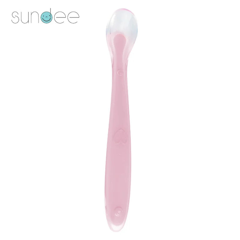 10 Pcs Baby Feeding Spoons – Soft Silicone Training Spoons for Infants & Toddlers | Temperature Sensing, BPA-Free, Safe & Gentle Flatware