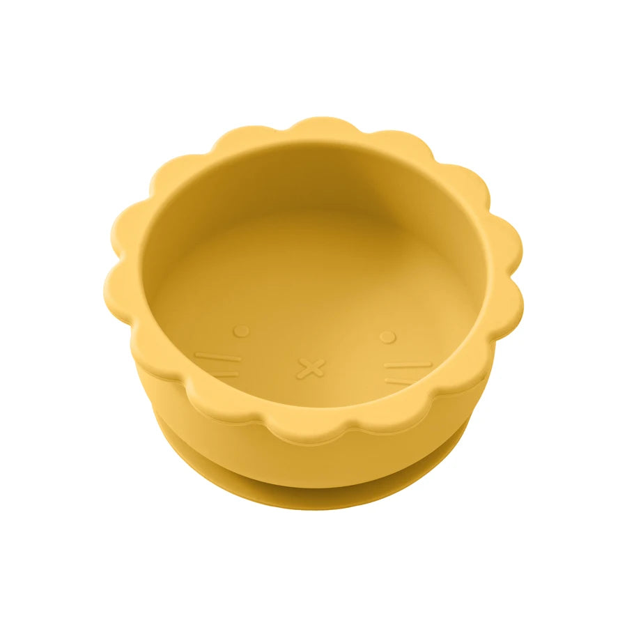 1PC Baby Silicone Bowl – Cute Cartoon Lion Shape Suction Feeding Bowl | BPA-Free Baby Tableware for Food Storage & Self-Feeding Training