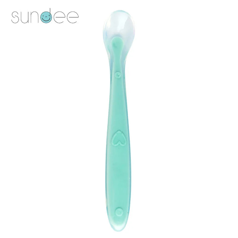 10 Pcs Baby Feeding Spoons – Soft Silicone Training Spoons for Infants & Toddlers | Temperature Sensing, BPA-Free, Safe & Gentle Flatware