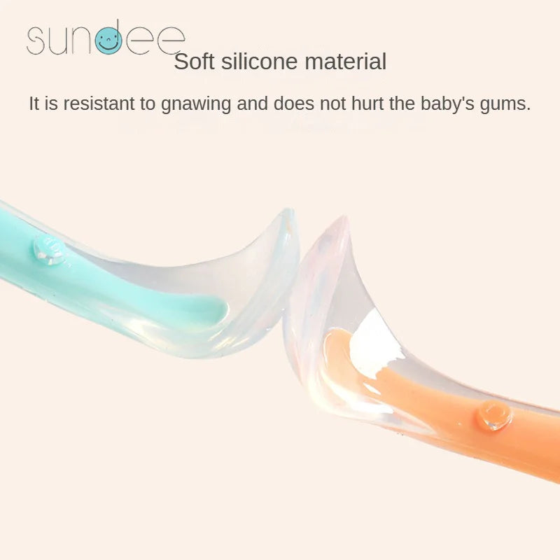10 Pcs Baby Feeding Spoons – Soft Silicone Training Spoons for Infants & Toddlers | Temperature Sensing, BPA-Free, Safe & Gentle Flatware