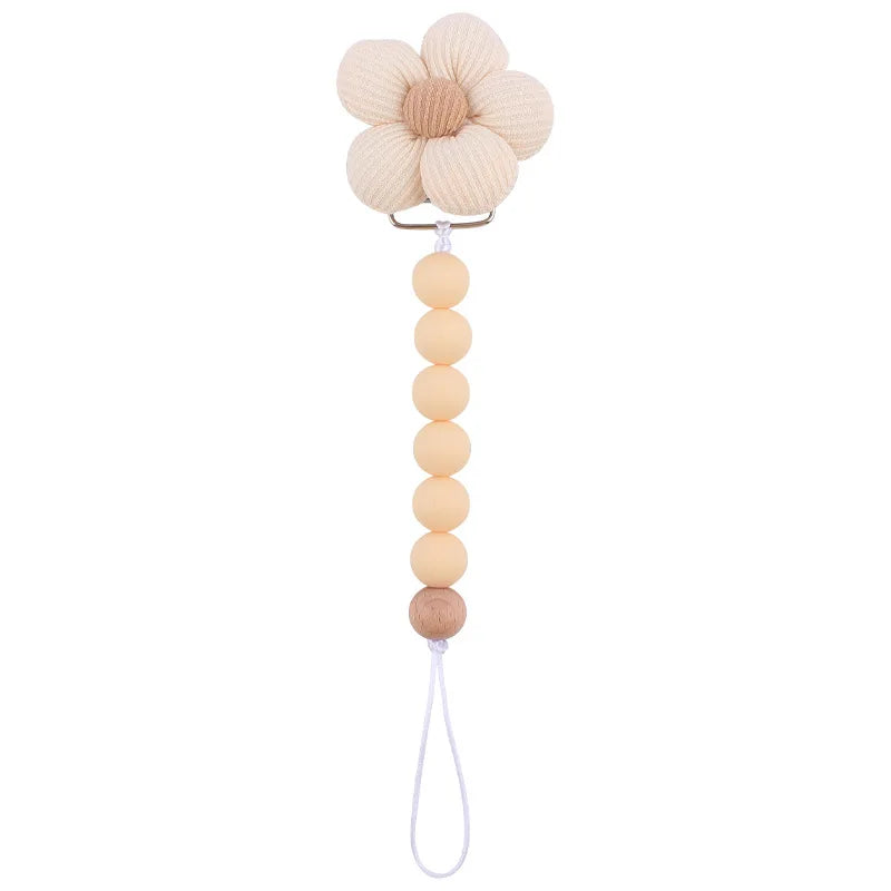 Baby Silicone Flower Pacifier Clip – Cute Teether Chain & Soother Holder | Newborn Accessories & Loss Prevention Strap