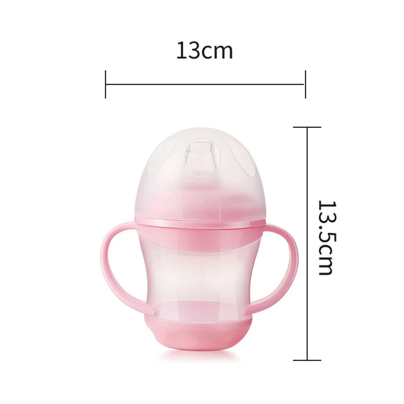 Children’s Water Bottle with Handle – Leakproof Baby Training Cup | Portable Outdoor Infant Drinking Cup with Dustproof Lid (160ml)