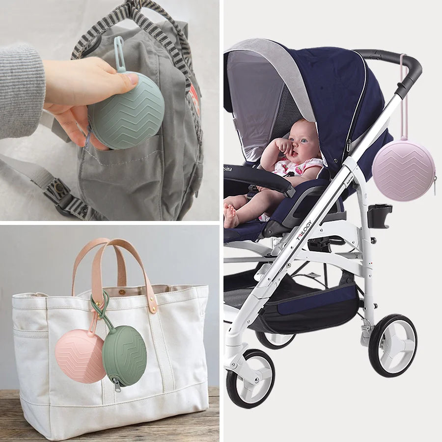 Silicone Baby Pacifier Holder Case – Food-Grade Soother Container Box & Pouch for Newborn Teat Accessories