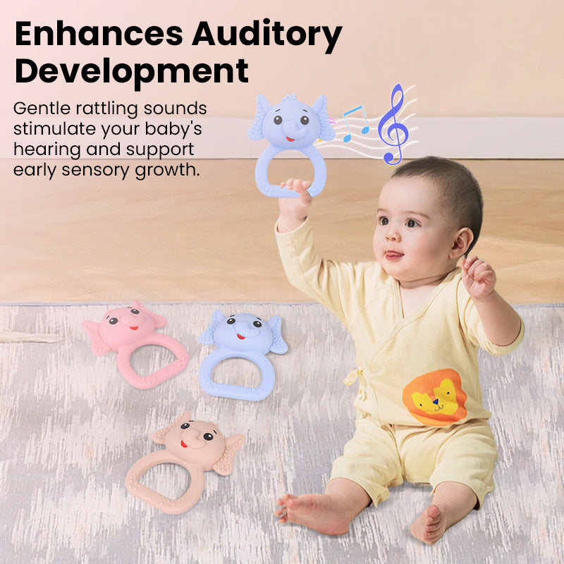 Baby Teether Rattle Toy – Safe BPA-Free Silicone, Soothing Teething Relief & Early Educational Toy for Newborns & Infants