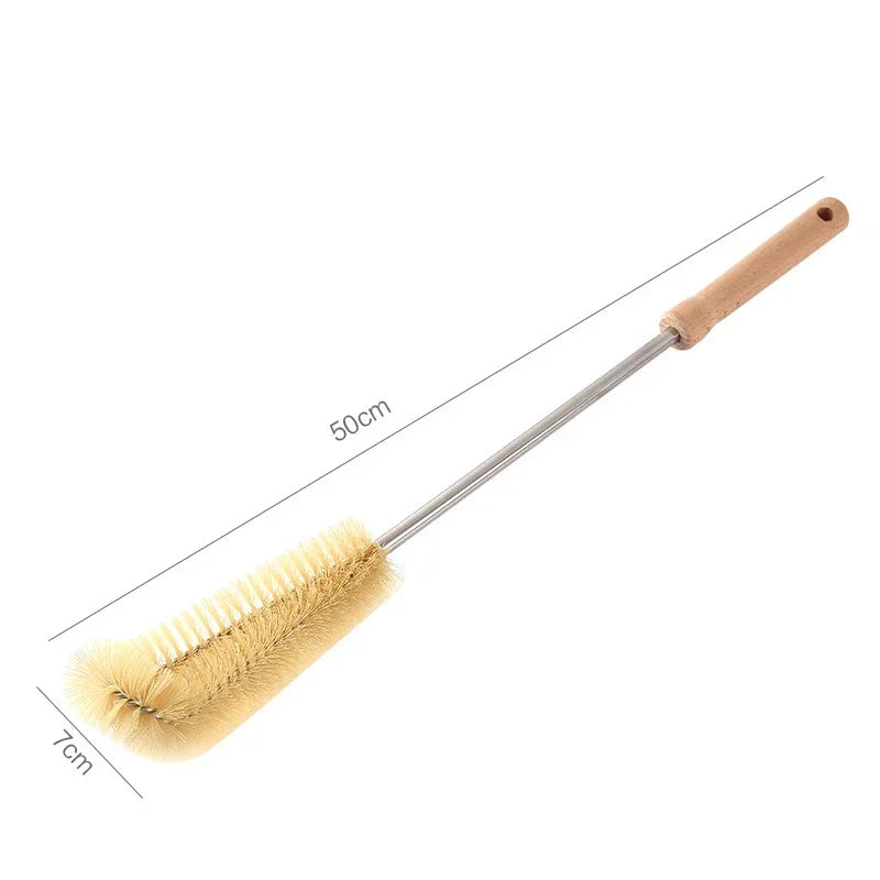 Wooden Handle Bottle Brush – Baby Bottle & Pacifier Cleaner | Long Handle Cup Scrubber with Nylon Bristles for Deep Cleaning