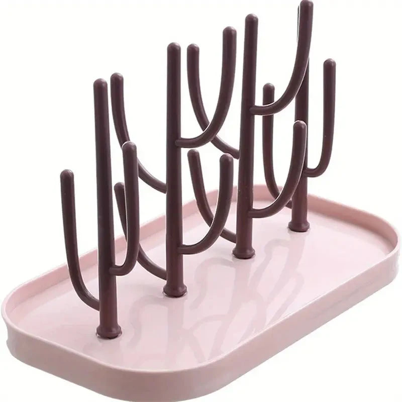 Baby Tree-Shaped Milk Bottle Drain Rack – Dust-Proof Bottle & Cup Holder | Cute Drying Rack for Baby Bottles, Pacifiers & Cups