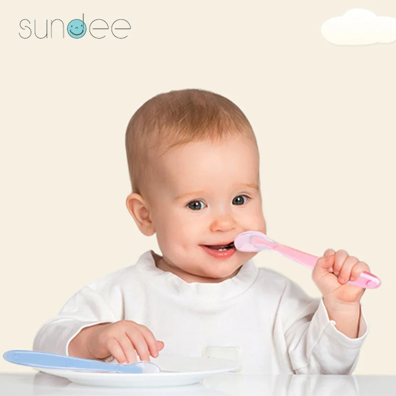 10 Pcs Baby Feeding Spoons – Soft Silicone Training Spoons for Infants & Toddlers | Temperature Sensing, BPA-Free, Safe & Gentle Flatware