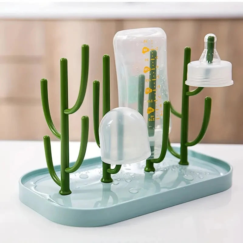 Baby Tree-Shaped Milk Bottle Drain Rack – Dust-Proof Bottle & Cup Holder | Cute Drying Rack for Baby Bottles, Pacifiers & Cups