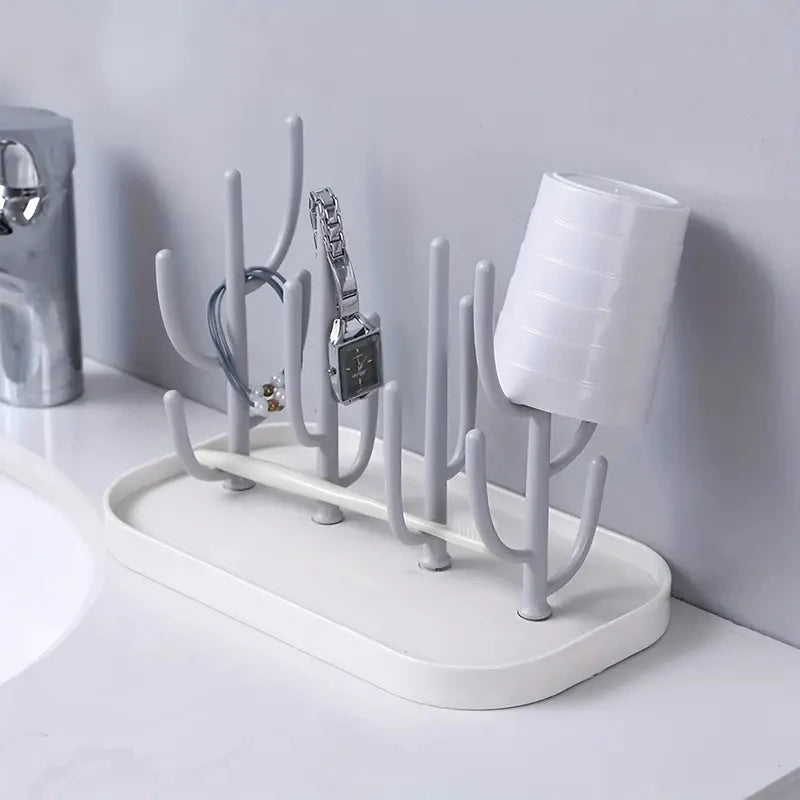 Baby Tree-Shaped Milk Bottle Drain Rack – Dust-Proof Bottle & Cup Holder | Cute Drying Rack for Baby Bottles, Pacifiers & Cups