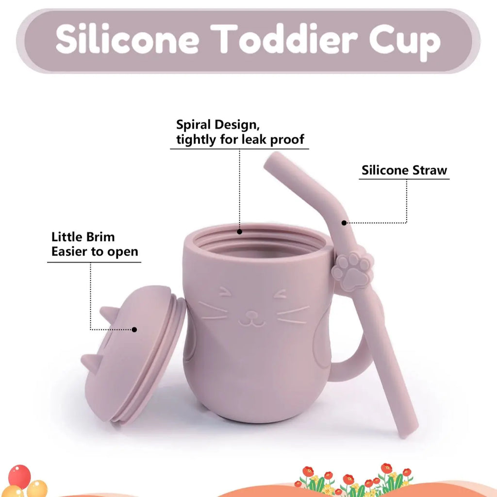 1pcs Baby Silicone Straw Cup – 150ml BPA-Free Leakproof Training Sippy Cup, Portable Snack & Drink Container for Kids